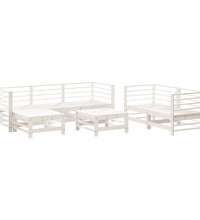 7-tlg. Garten-Lounge-Set Weiß Massivholz Kiefer
