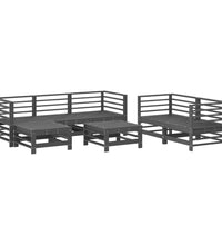 7-tlg. Garten-Lounge-Set Grau Massivholz Kiefer