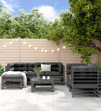 7-tlg. Garten-Lounge-Set Grau Massivholz Kiefer