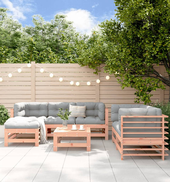 7-tlg. Garten-Lounge-Set Massivholz Douglasie