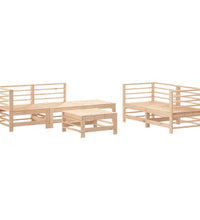 6-tlg. Garten-Lounge-Set Massivholz Kiefer