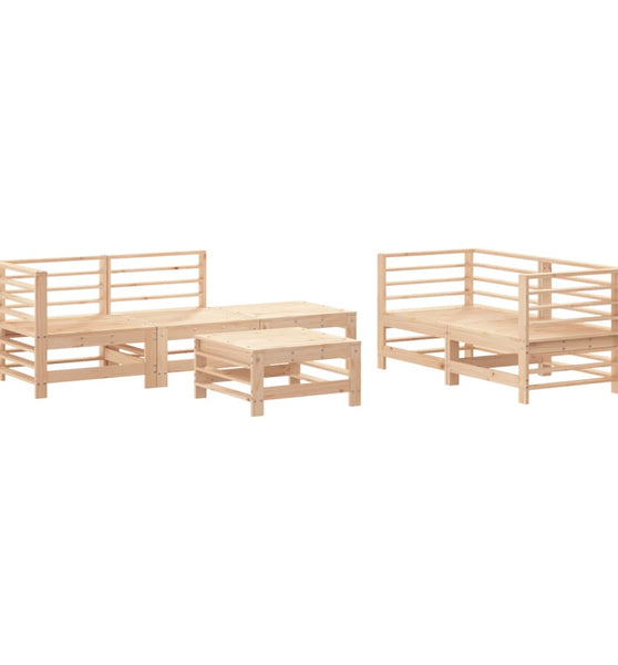 6-tlg. Garten-Lounge-Set Massivholz Kiefer