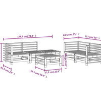 6-tlg. Garten-Lounge-Set Massivholz Kiefer