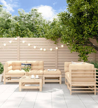 6-tlg. Garten-Lounge-Set Massivholz Kiefer