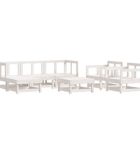 7-tlg. Garten-Lounge-Set Weiß Massivholz Kiefer