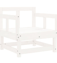 7-tlg. Garten-Lounge-Set Weiß Massivholz Kiefer