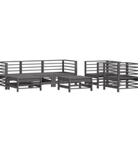 7-tlg. Garten-Lounge-Set Grau Massivholz Kiefer