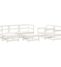 7-tlg. Garten-Lounge-Set Weiß Massivholz Kiefer