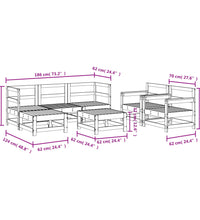 7-tlg. Garten-Lounge-Set Grau Massivholz Kiefer