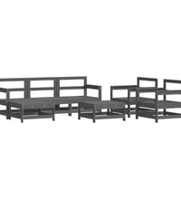 7-tlg. Garten-Lounge-Set Grau Massivholz Kiefer