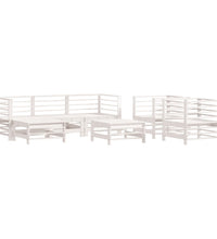 7-tlg. Garten-Lounge-Set Weiß Massivholz Kiefer