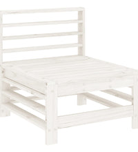 7-tlg. Garten-Lounge-Set Weiß Massivholz Kiefer