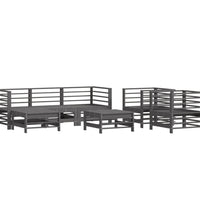 7-tlg. Garten-Lounge-Set Grau Massivholz Kiefer