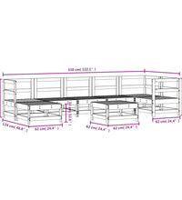 8-tlg. Garten-Lounge-Set Massivholz Kiefer