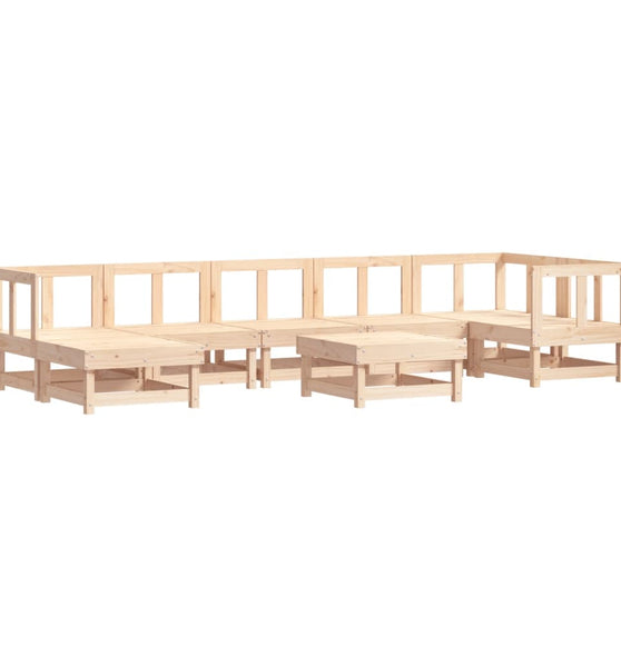 8-tlg. Garten-Lounge-Set Massivholz Kiefer