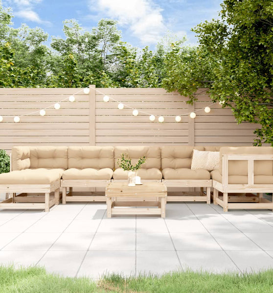 8-tlg. Garten-Lounge-Set Massivholz Kiefer