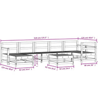 8-tlg. Garten-Lounge-Set Massivholz Kiefer