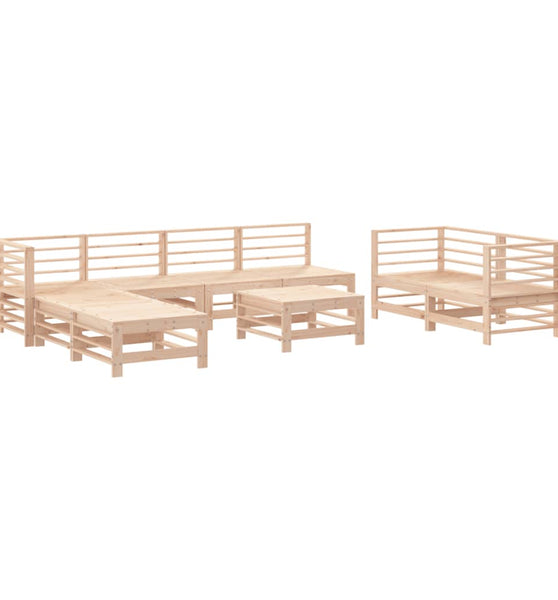 9-tlg. Garten-Lounge-Set Massivholz Kiefer