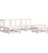 6-tlg. Garten-Lounge-Set Weiß Massivholz Kiefer