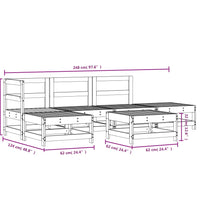 6-tlg. Garten-Lounge-Set Massivholz Kiefer