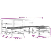 6-tlg. Garten-Lounge-Set Massivholz Kiefer