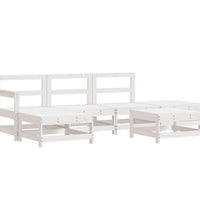 6-tlg. Garten-Lounge-Set Weiß Massivholz Kiefer