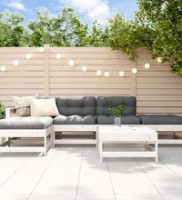 6-tlg. Garten-Lounge-Set Weiß Massivholz Kiefer