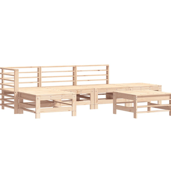 6-tlg. Garten-Lounge-Set Massivholz Kiefer