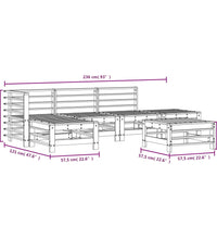 6-tlg. Garten-Lounge-Set Massivholz Kiefer