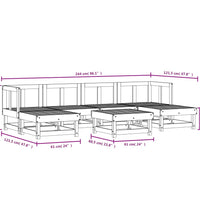 7-tlg. Garten-Lounge-Set Massivholz Kiefer