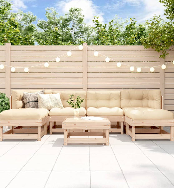 7-tlg. Garten-Lounge-Set Massivholz Kiefer