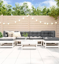 7-tlg. Garten-Lounge-Set Weiß Massivholz Kiefer