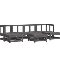 7-tlg. Garten-Lounge-Set Grau Massivholz Kiefer