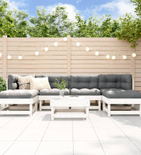 7-tlg. Garten-Lounge-Set Weiß Massivholz Kiefer