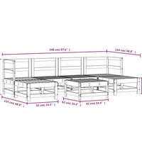 7-tlg. Garten-Lounge-Set Massivholz Kiefer