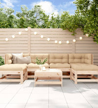 7-tlg. Garten-Lounge-Set Massivholz Kiefer