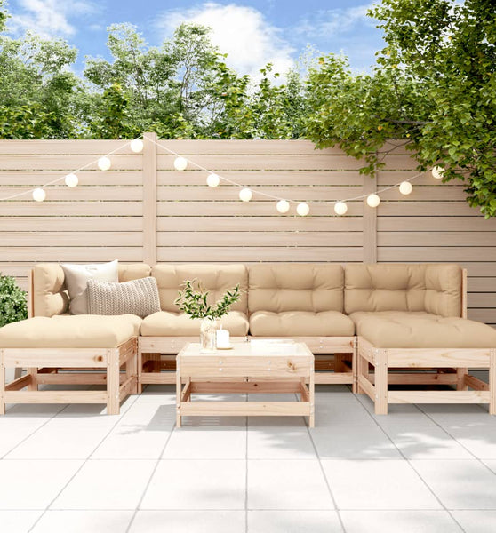 7-tlg. Garten-Lounge-Set Massivholz Kiefer