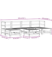 7-tlg. Garten-Lounge-Set Weiß Massivholz Kiefer