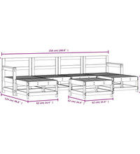 7-tlg. Garten-Lounge-Set Grau Massivholz Kiefer