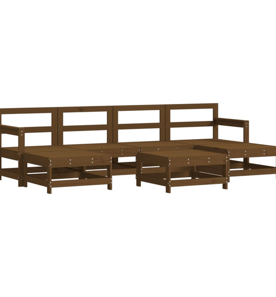 7-tlg. Garten-Lounge-Set Honigbraun Massivholz Kiefer