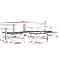 7-tlg. Garten-Lounge-Set Honigbraun Massivholz Kiefer
