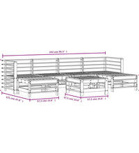 7-tlg. Garten-Lounge-Set Massivholz Kiefer