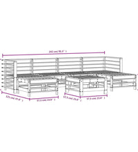 7-tlg. Garten-Lounge-Set Massivholz Douglasie