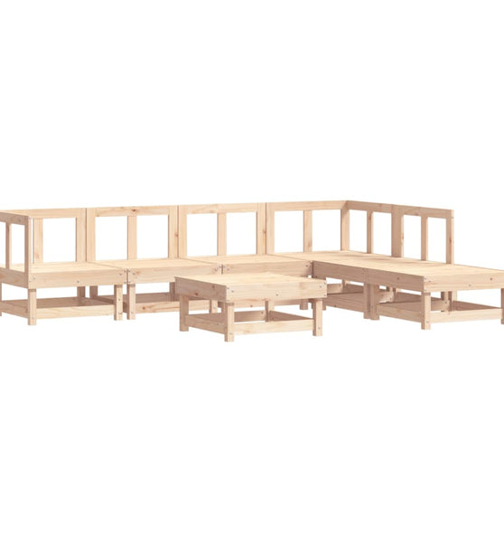 7-tlg. Garten-Lounge-Set Massivholz Kiefer