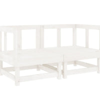 7-tlg. Garten-Lounge-Set Weiß Massivholz Kiefer