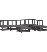7-tlg. Garten-Lounge-Set Grau Massivholz Kiefer