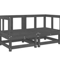 7-tlg. Garten-Lounge-Set Grau Massivholz Kiefer