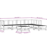 7-tlg. Garten-Lounge-Set Grau Massivholz Kiefer