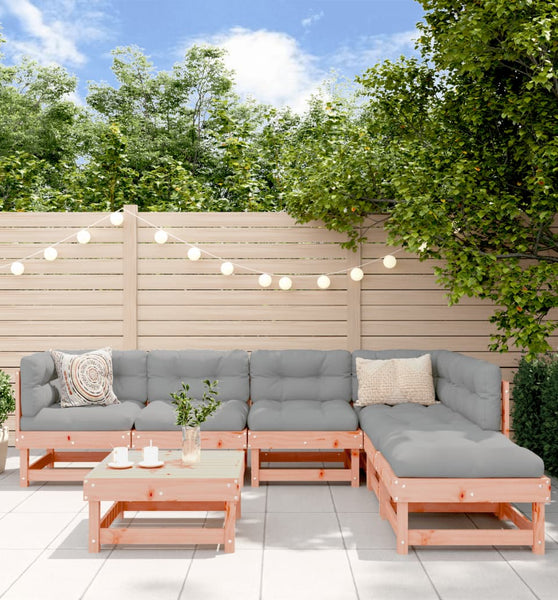 7-tlg. Garten-Lounge-Set Massivholz Douglasie