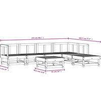 7-tlg. Garten-Lounge-Set Kiefernholz Imprägniert